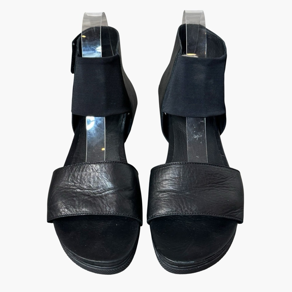 Eileen Fisher Shoes Womens Size 9 Black Leather Mesh Spree Sport Sandals - Picture 3 of 6